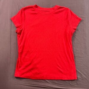 a new day Red Short Sleeve Crewneck Tee